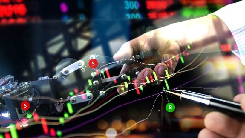 Logiciel algorithme bourse : un trader utilisant un système de trading
